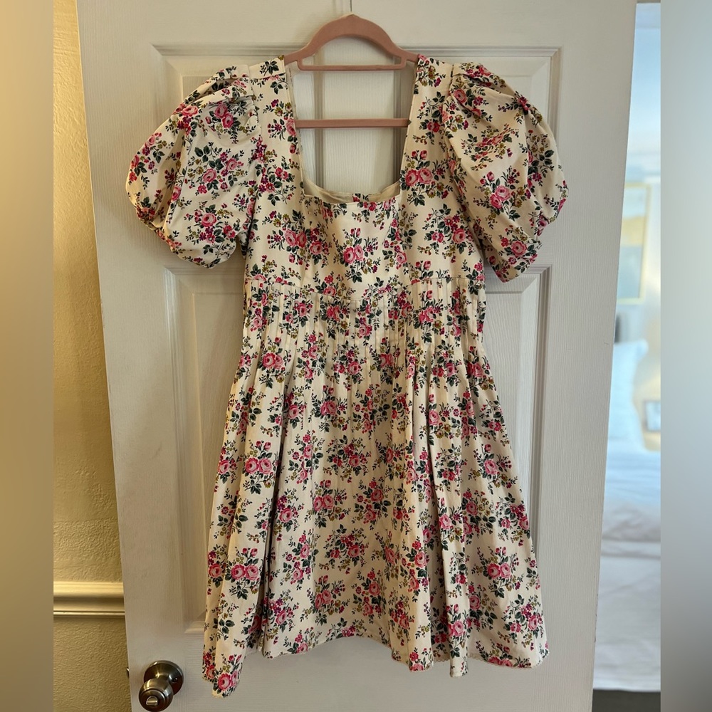 Hyacinth Hoise Short Puff Sleeve Floral Dress